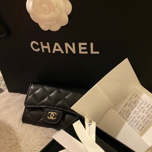 NWT - Chanel Classic Card Holder Wallet Black Caviar Gold Hardware - Picture 10 of 11